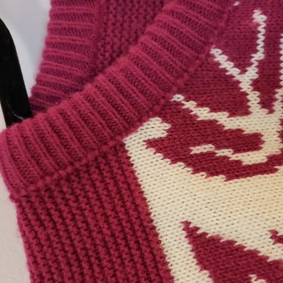 Vtg 90s Fashion Formulas Knit Purple Plum White Sweater Stripe, Leaf Design, Sm - Picture 8 of 14